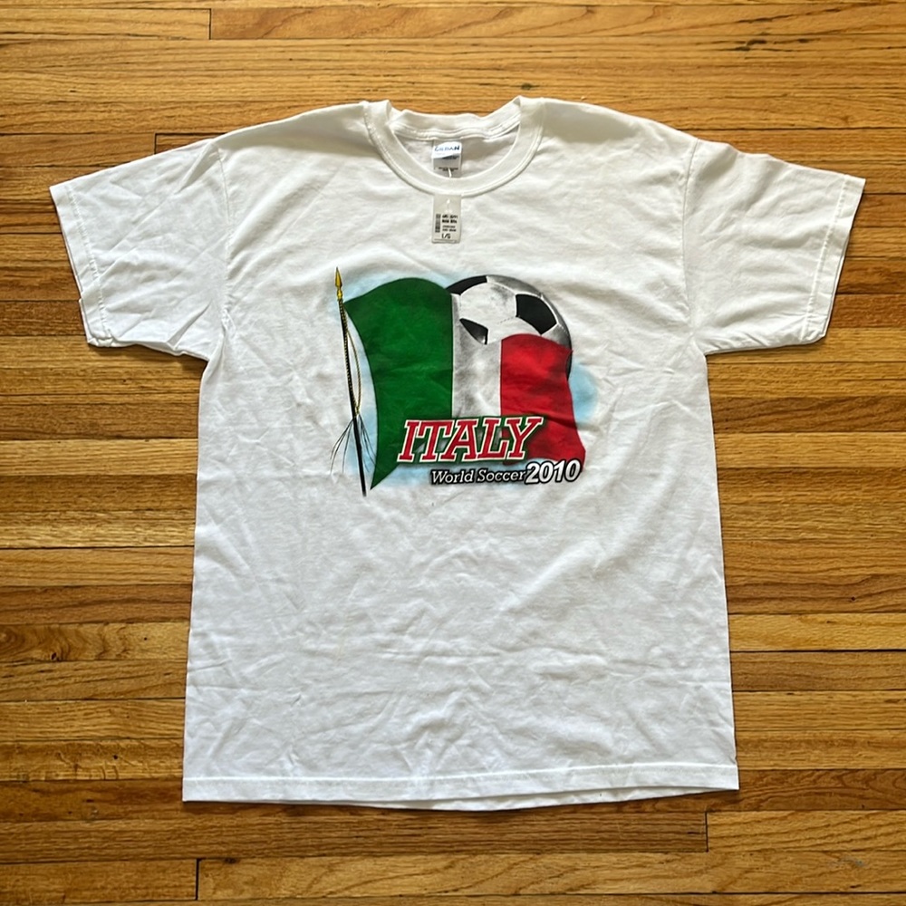 Vintage Y2K Italy World Soccer T-Shirt / 2010 / Large / New With Tags